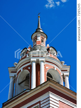 steeple bell tower with a cross 7265245