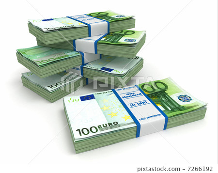 Packs of euro on white background. 7266192