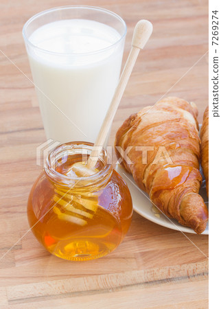 breakfast with honey and milk breakfast with honey and milk 7269274