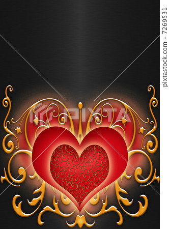 abstract red hiarts on the black background 7269531