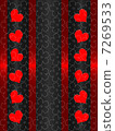 abstract red hiarts on the black background 7269533