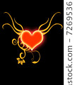 red hiart on the black background 7269536