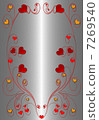 red hiarts on the silver  background 7269540