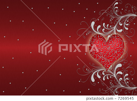 Red background with hearts. 7269545
