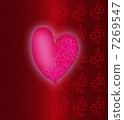 Red background with hearts. 7269547
