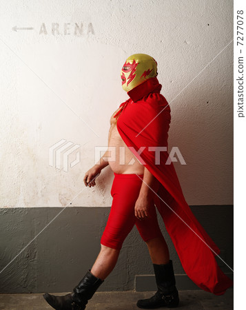 Luchador walking towards arena Luchador walking towards arena 7277078