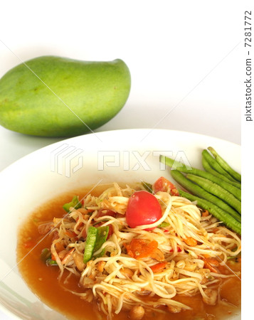 泰國食物番木瓜沙拉Somtum 7281772