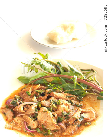 Thai food Pork Flavor Grass Salad Nam Tough Mu Thai food Pork Flavor Grass Salad Nam Tough Mu 7282593