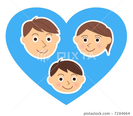 Parent-child face Heart Blue Parent-child face Heart Blue 7284664