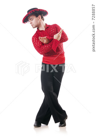 Man dancing spanish dances on white Man dancing spanish dances on white 7288857