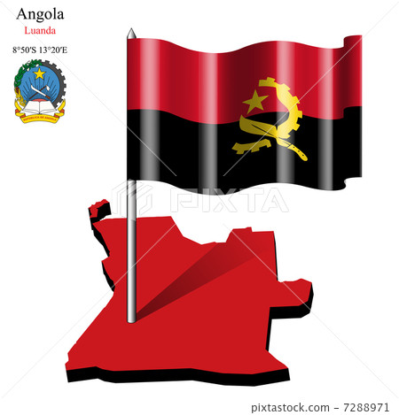 angola wavy flag over map angola wavy flag over map 7288971