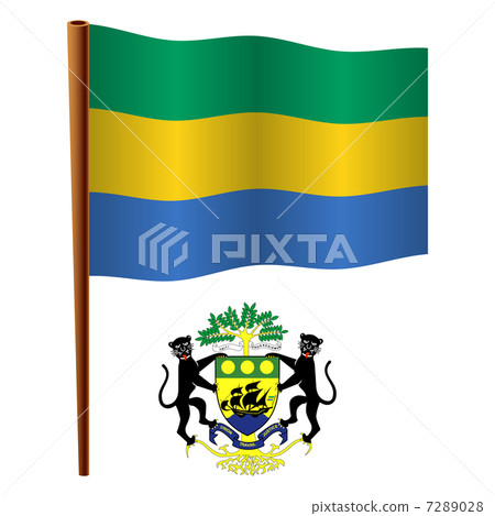 gabonese republic wavy flag 7289028