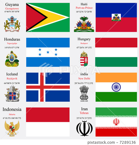 world flags and capitals set 10 7289136