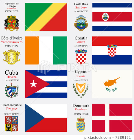 world flags and capitals set 6 7289151