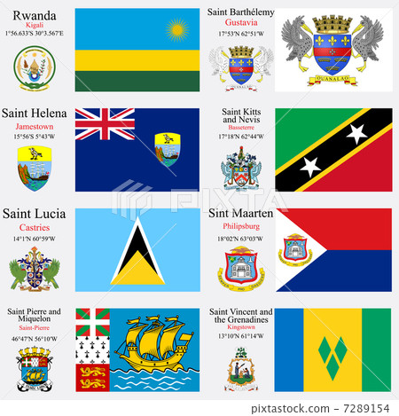 world flags and capitals set 20 7289154