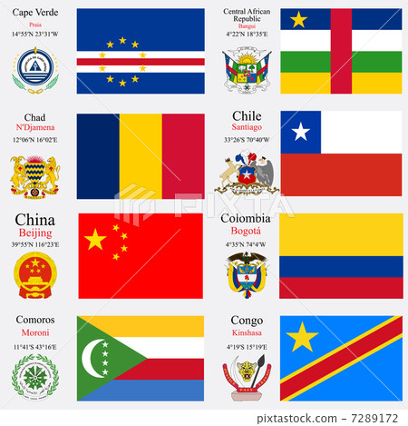 world flags and capitals set 5 7289172