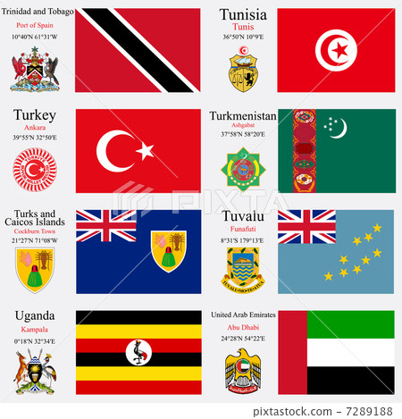 world flags and capitals set 25 7289188
