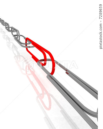 Chain of paper clips - Stock Illustration [7289659] - PIXTA
