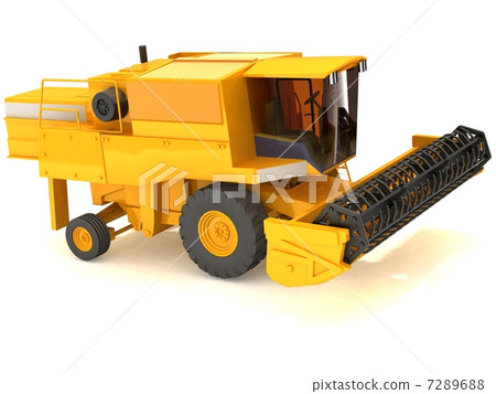 combine-harvester on wight backgraund combine-harvester on wight backgraund 7289688