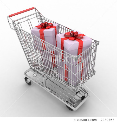 store cart full of gifts 7289767