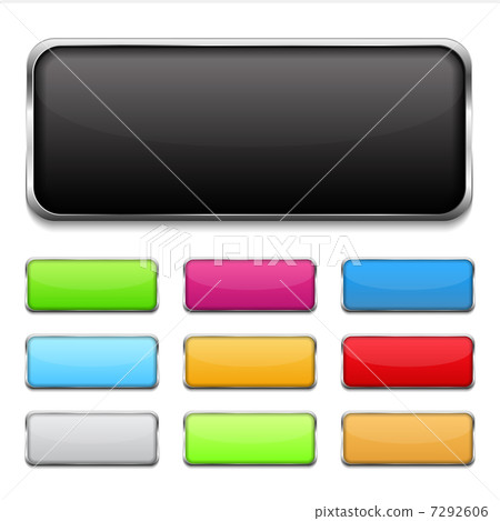 Buttons with Metallic Frame - Stock Illustration [7292606] - PIXTA