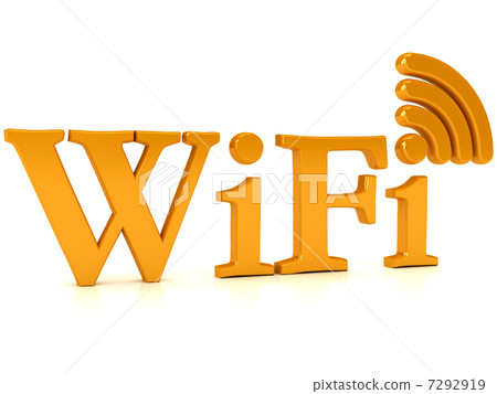 Wireless network sign over white 7292919