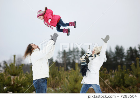 Happy family on a winter day Happy family on a winter day 7293504