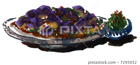 mapo eggplant, broad bean chilli paste, boiled spinach 7295052