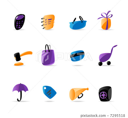 Bright finance and shopping icons Bright finance and shopping icons 7295518