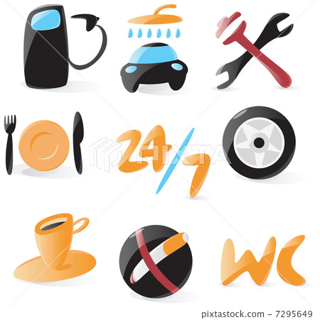 Smooth car service icons - Stock Illustration [7295649] - PIXTA