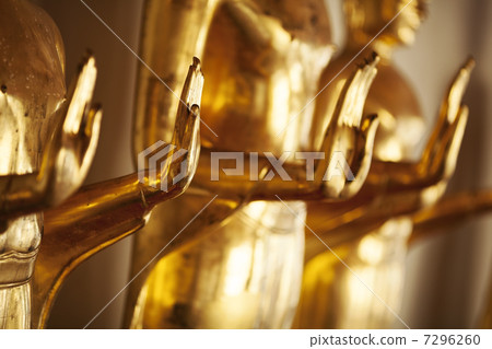 Statues of Buddha. Vertical shot, shallow depth of field. 7296260