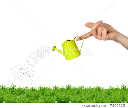 Hand with a small watering Hand with a small watering 7300325