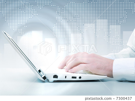 Laptop against technology background Laptop against technology background 7300437