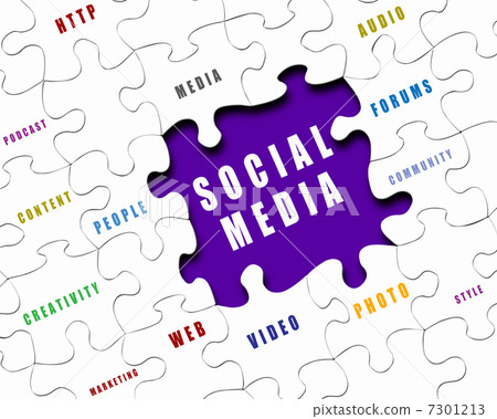 Puzzle with media terms on it Puzzle with media terms on it 7301213
