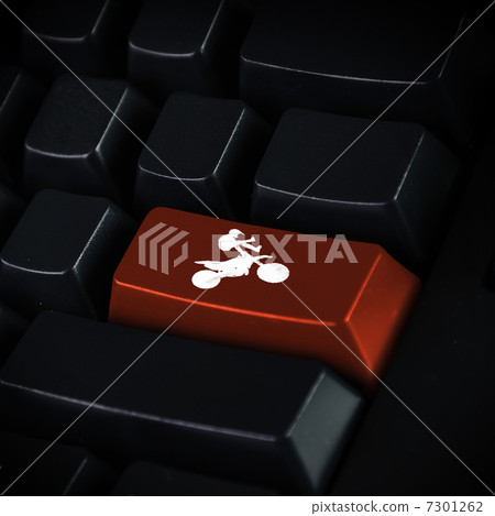 Computer keyboard and motosport symbol Computer keyboard and motosport symbol 7301262
