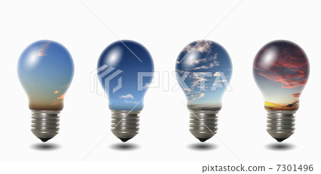 light bulb with sky inside light bulb with sky inside 7301496