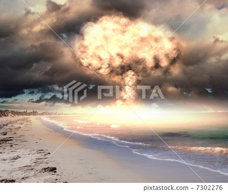 Nuclear explosion in an outdoor setting Nuclear explosion in an outdoor setting 7302276