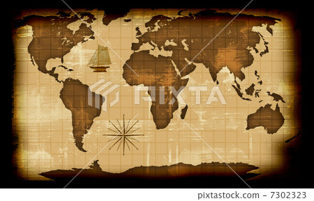 Old paper world map Old paper world map 7302323