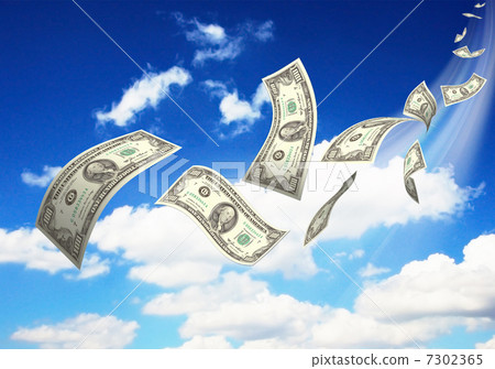 Dollar bills fly in flocks 7302365