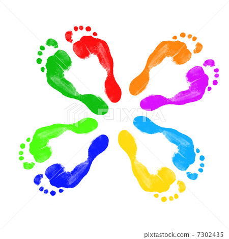 Footprints of different colors 7302435