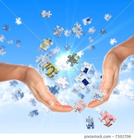 Puzzle of the euro banknotes Puzzle of the euro banknotes 7302706