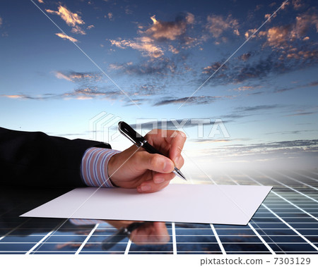 Businessman hand signing documents Businessman hand signing documents 7303129