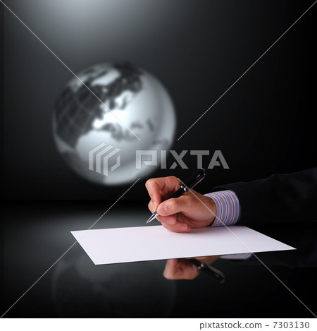 Businessman hand signing documents Businessman hand signing documents 7303130