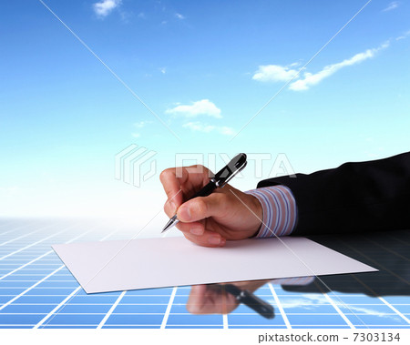 Businessman hand signing documents Businessman hand signing documents 7303134