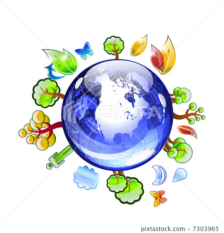 planet earth with plants and trees 7303965