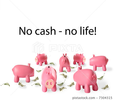 piggy bank and cash leaves piggy bank and cash leaves 7304315
