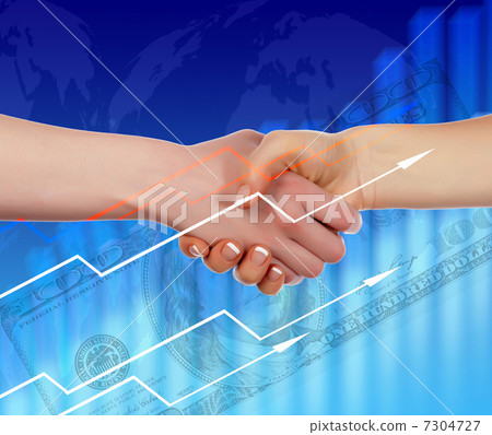 Handshake on an abstract background. 7304727