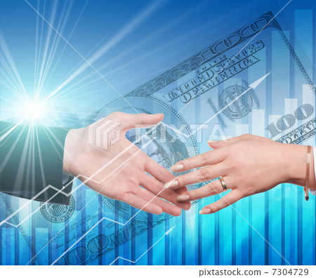 Handshake on an abstract background 7304729