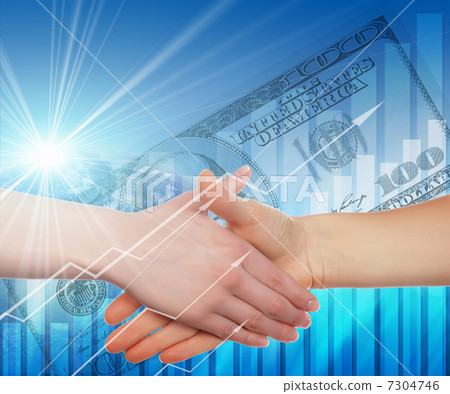 Handshake on an abstract background 7304746