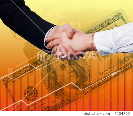 Handshake on an abstract background 7304763